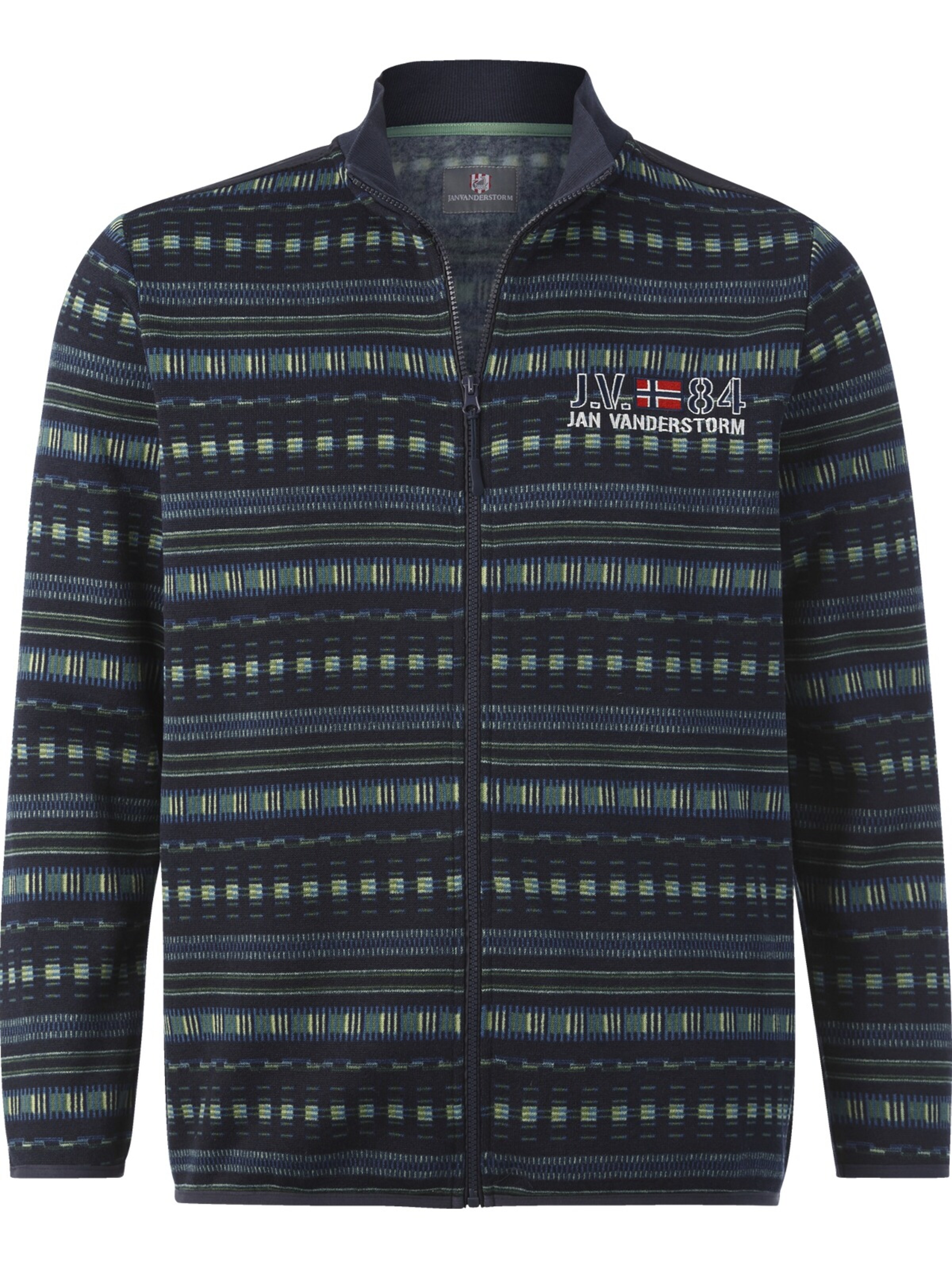 Jan Vanderstorm Zip-Up Hoodie ' Nels ' in Blue: front