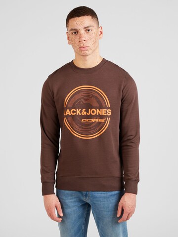 JACK & JONES Суичър 'PILOU' в кафяво: отпред