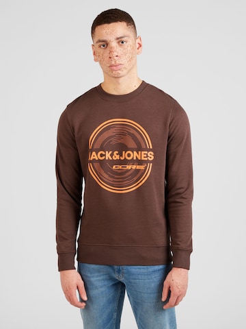 JACK & JONES Sweatshirt 'PILOU' in Bruin: voorkant