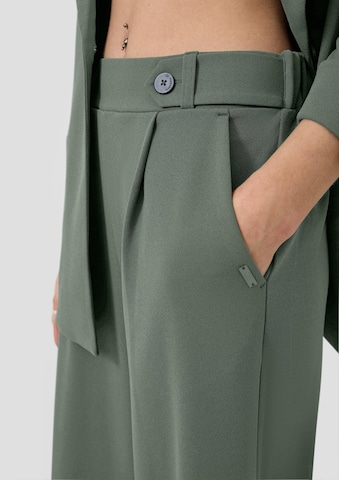 Wide Leg Pantalon à pince QS en vert