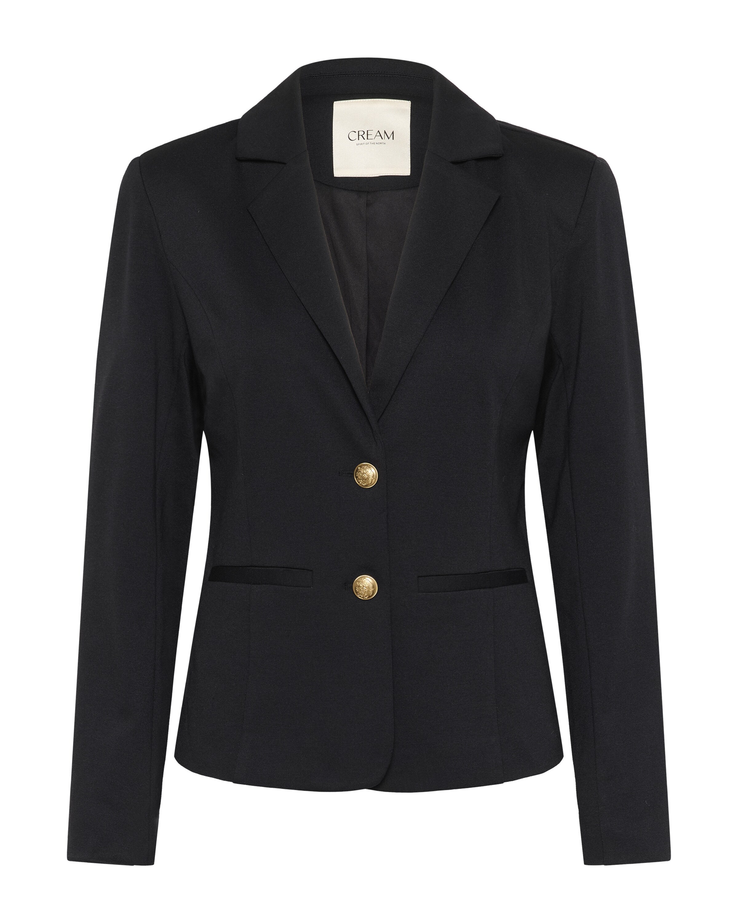 Cream Blazer 'Anett' in Schwarz: Vorderseite