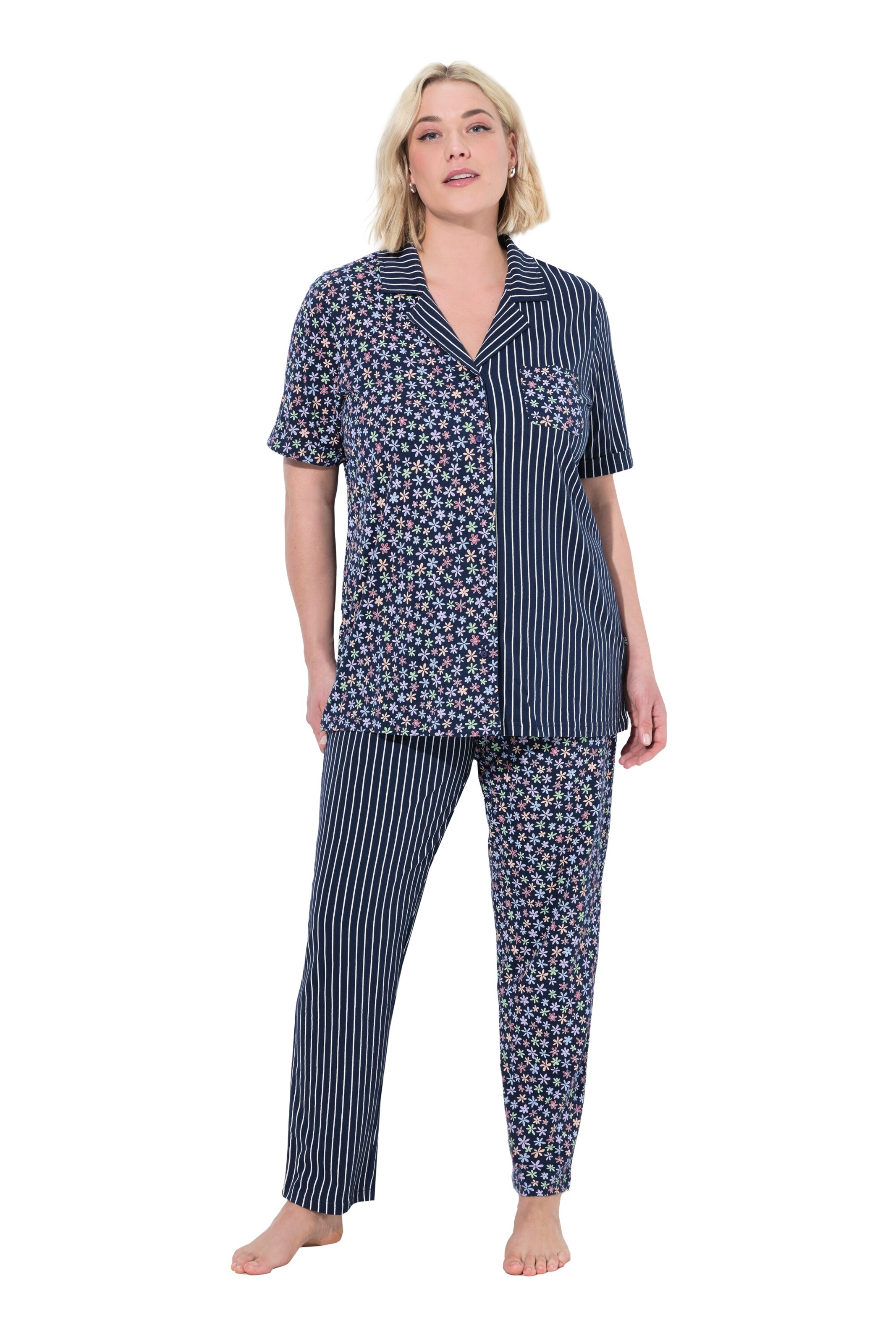 Ulla Popken Pajama in Blue: front