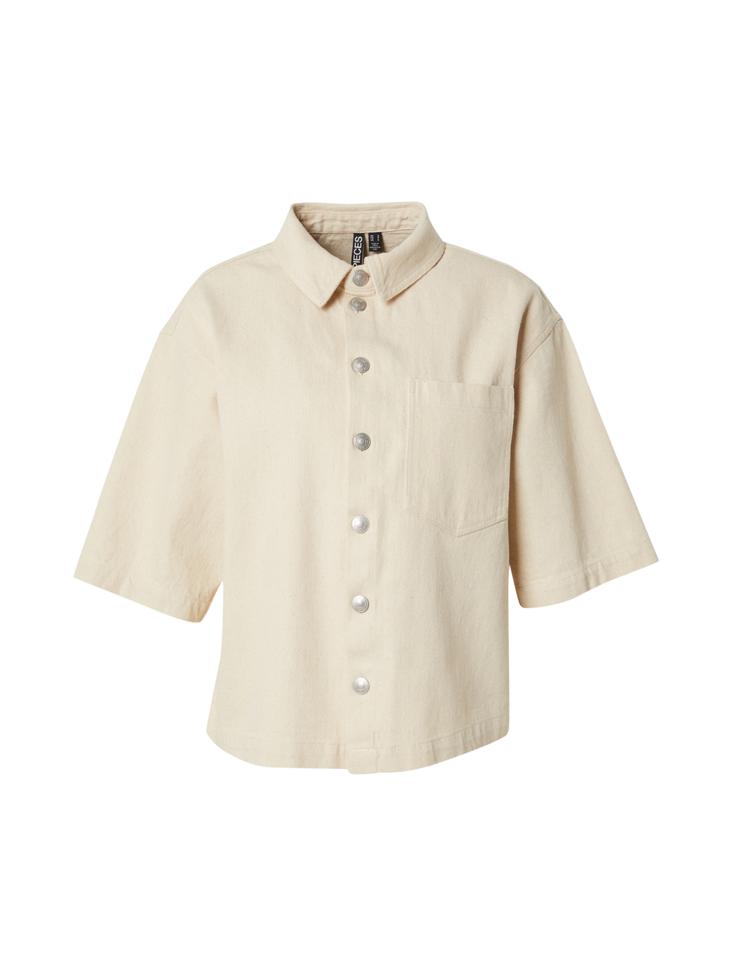 Camicia da donna 'PCMilla' di PIECES in beige: frontale