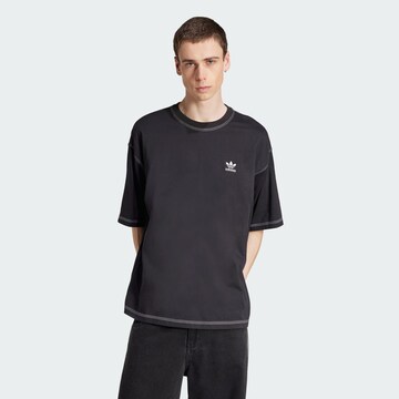 ADIDAS ORIGINALS Shirt 'Trefoil Essentials' in Zwart: voorkant