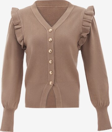 NAEMI Knit Cardigan in Beige: front