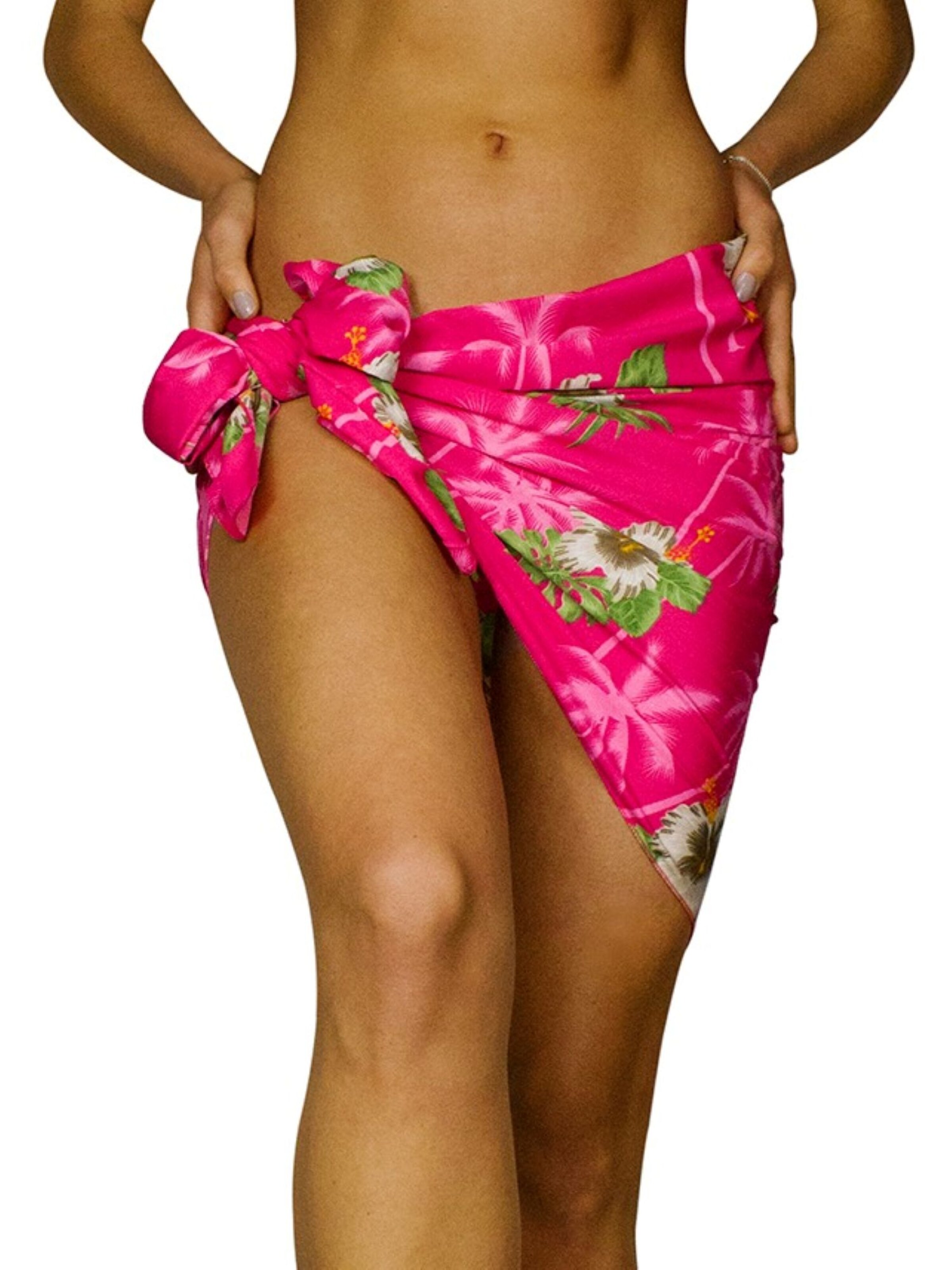 King Kameha Wrap 'Small Flower' in Pink: front