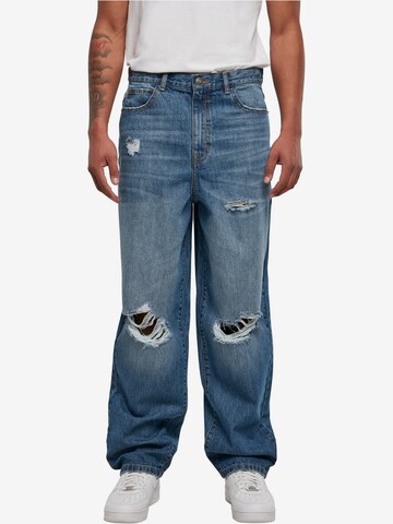 Urban Classics Wide leg Jeans 'Distressed 90‘s' in Blauw: voorkant