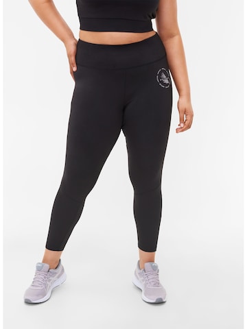 Active by Zizzi Skinny Legginsy 'ACASSY' w kolorze czarny