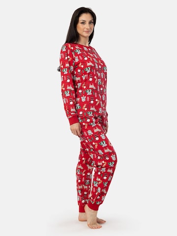 LEAFLETIC Pyjama 'Leafletic Women’s Christmas Pajama Set' in Rot