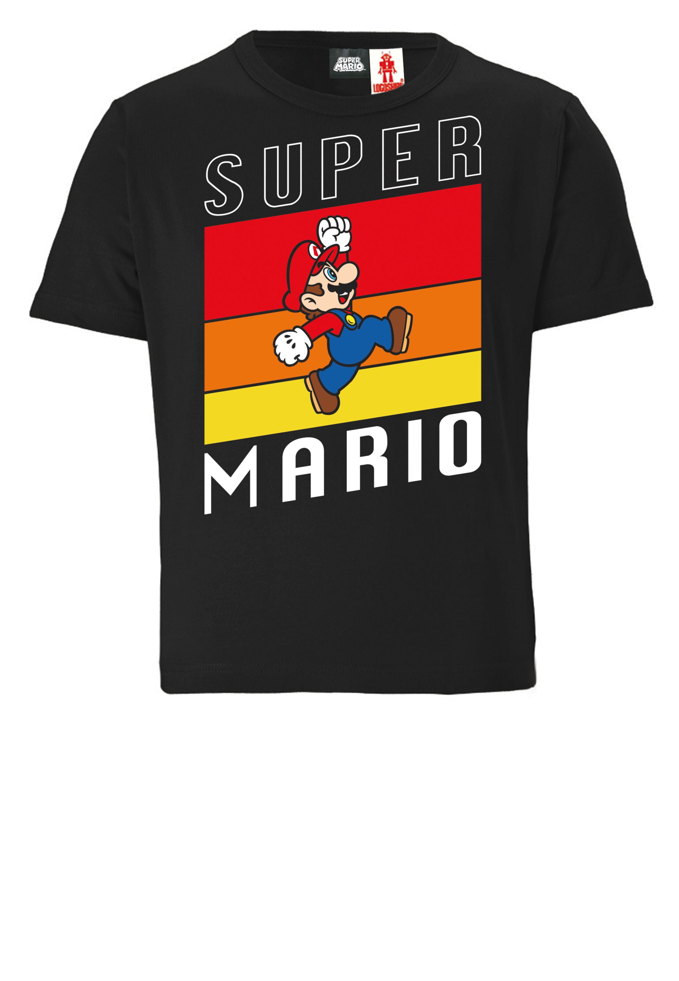 LOGOSHIRT T-Shirt 'Super Mario' in Schwarz: Vorderseite