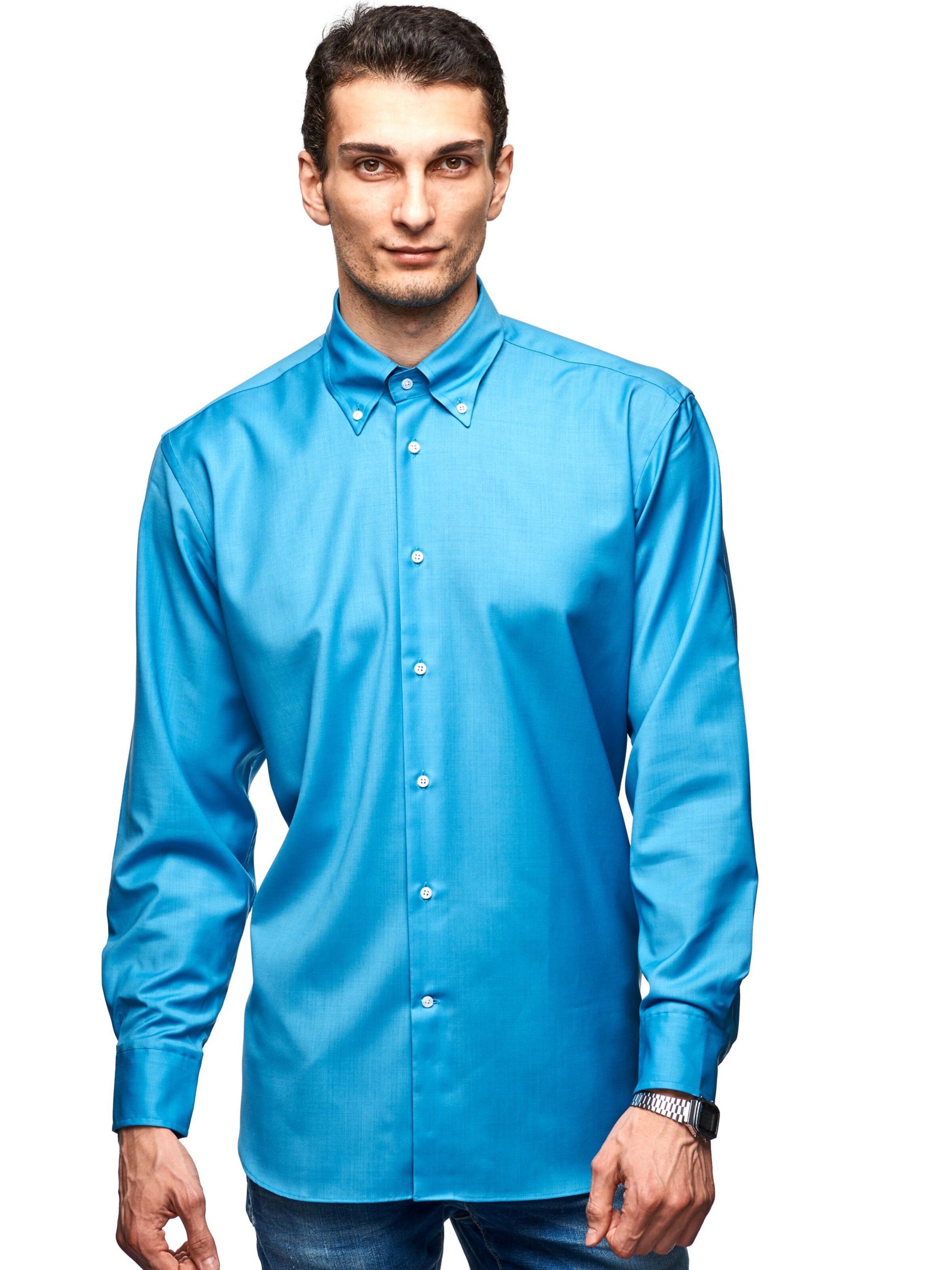 AlbumLeo Regular fit Overhemd in Blauw: voorkant