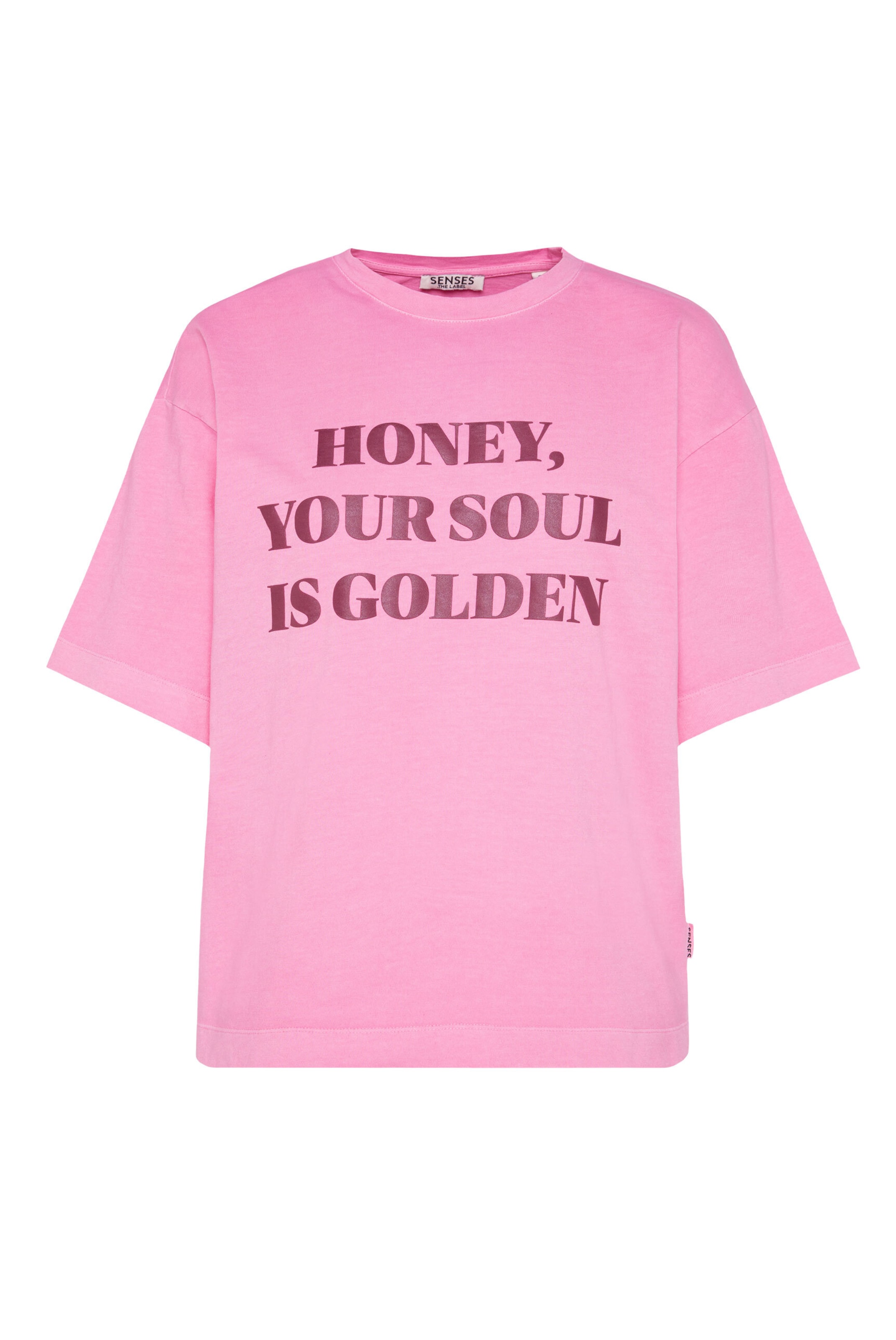 SENSES.THE LABEL T-Shirt TE:CLA Oversized mit Wording Print in rosé, Produktansicht