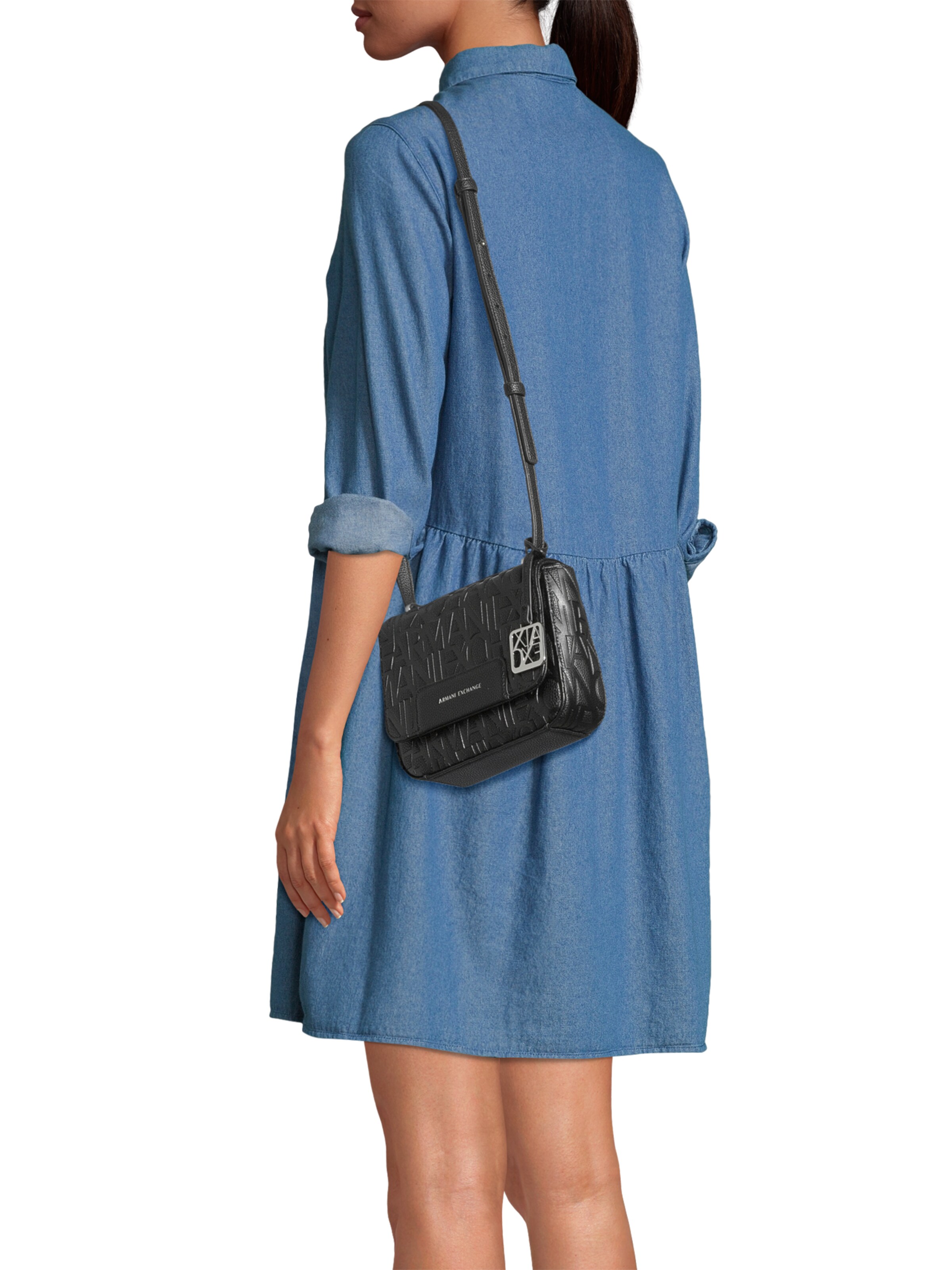 ARMANI EXCHANGE Сумка через плечо 'LIZ PEBBLE' в Черный: спереди