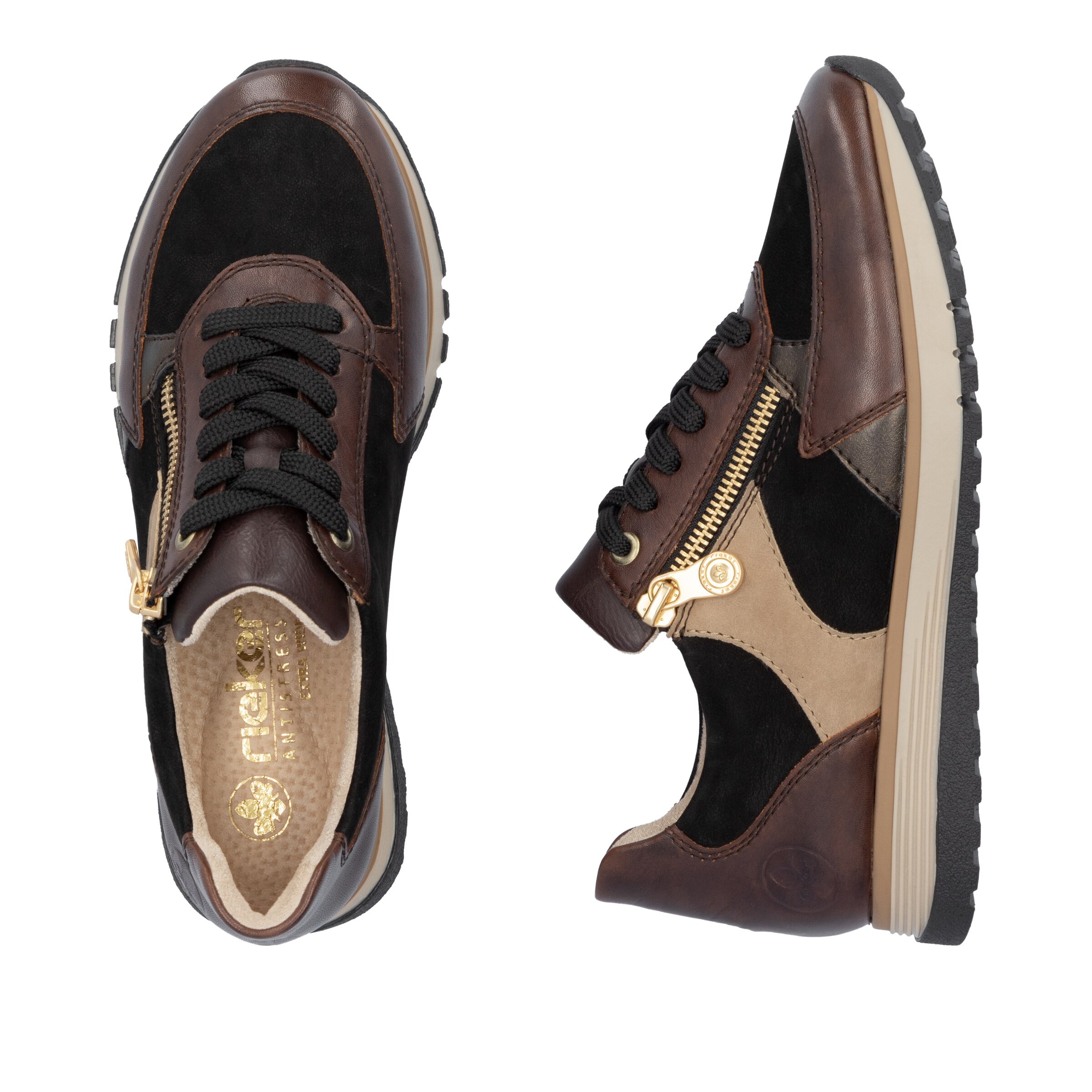 Baskets basses Rieker en marron