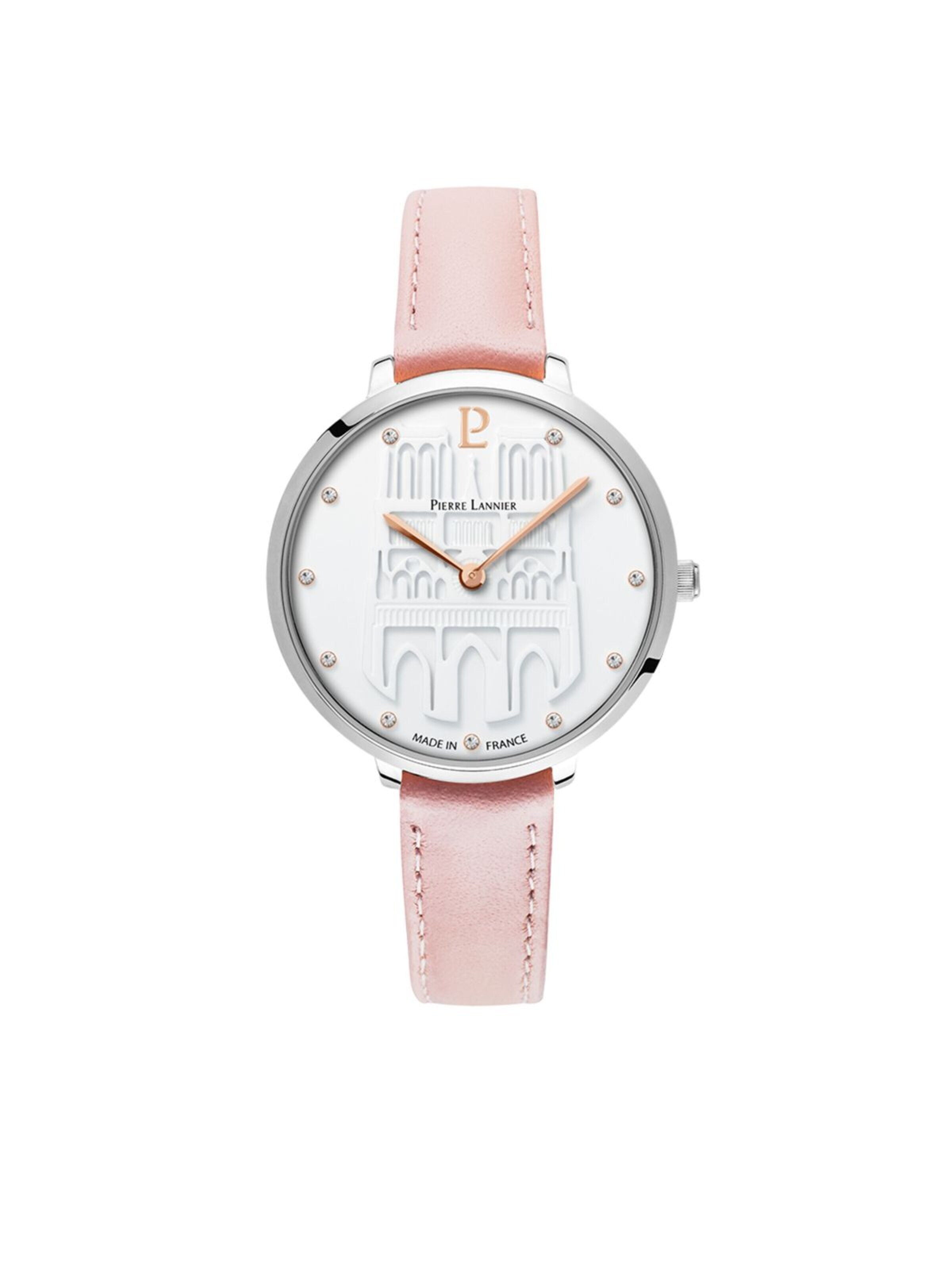 Montre à affichage analogique 'Coeur Battant' Pierre Lannier en blanc : devant