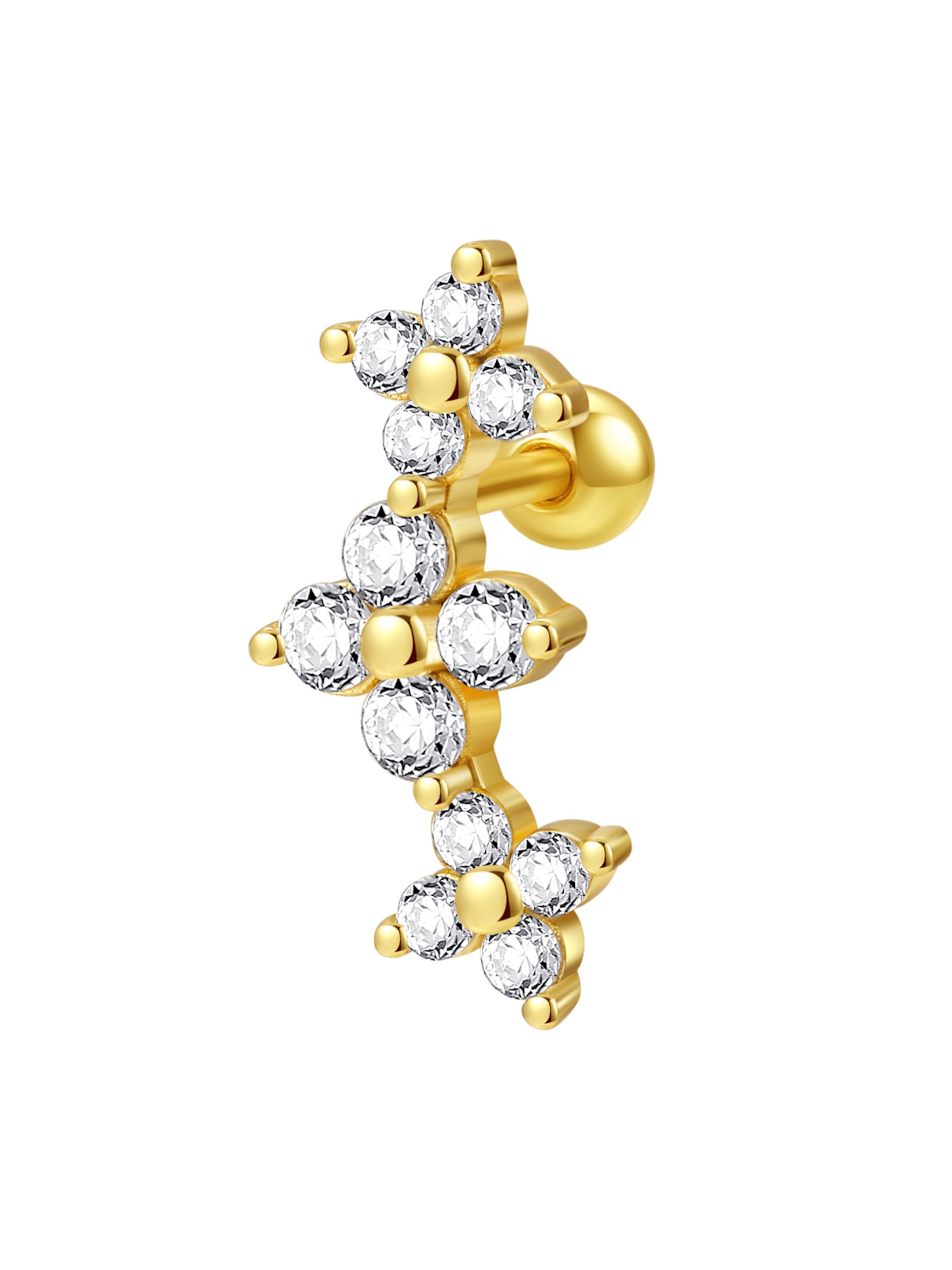 Hey Happiness Earrings 'Blossom' in Gold: front