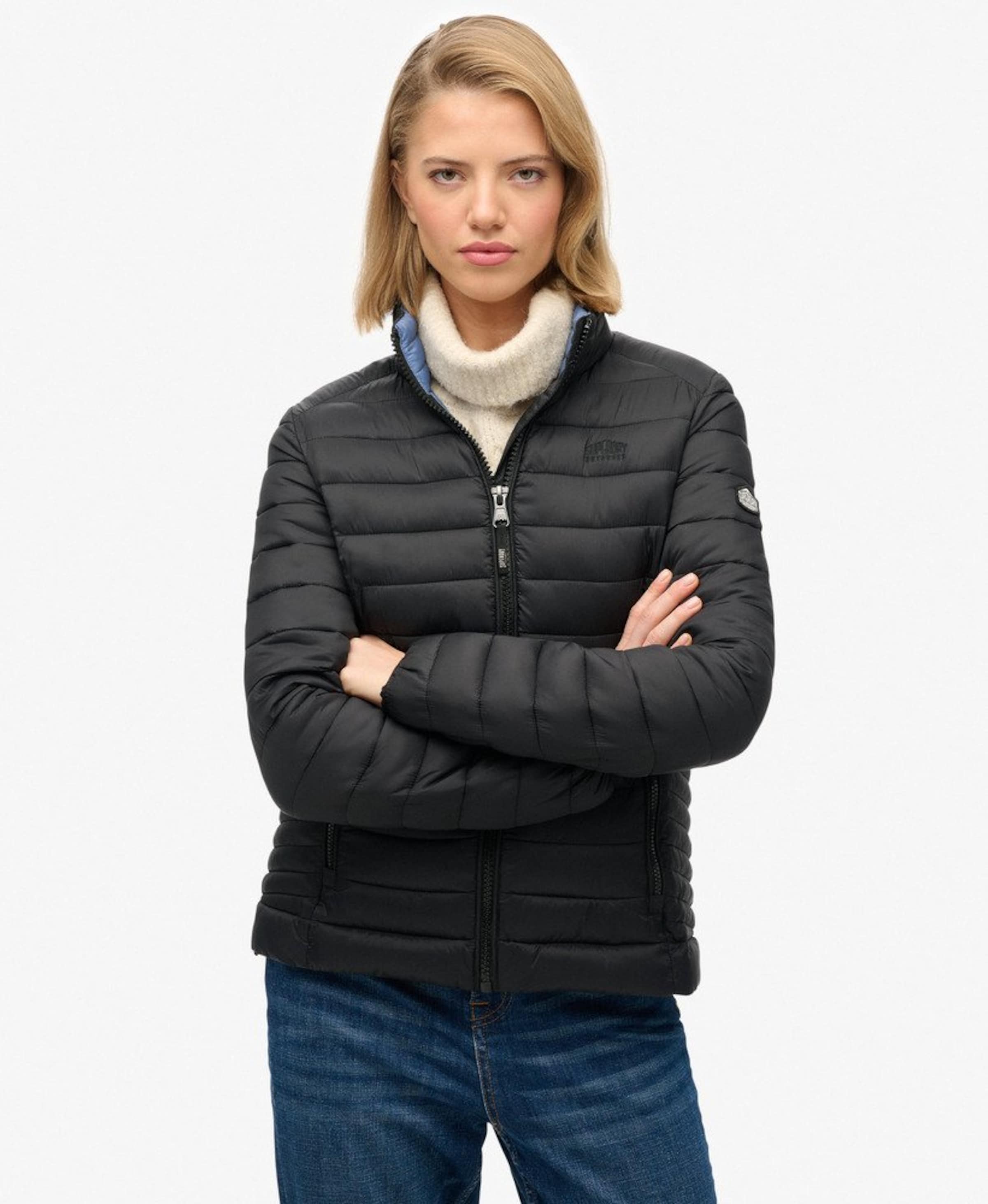 Superdry & Co Tussenjas in Zwart: voorkant