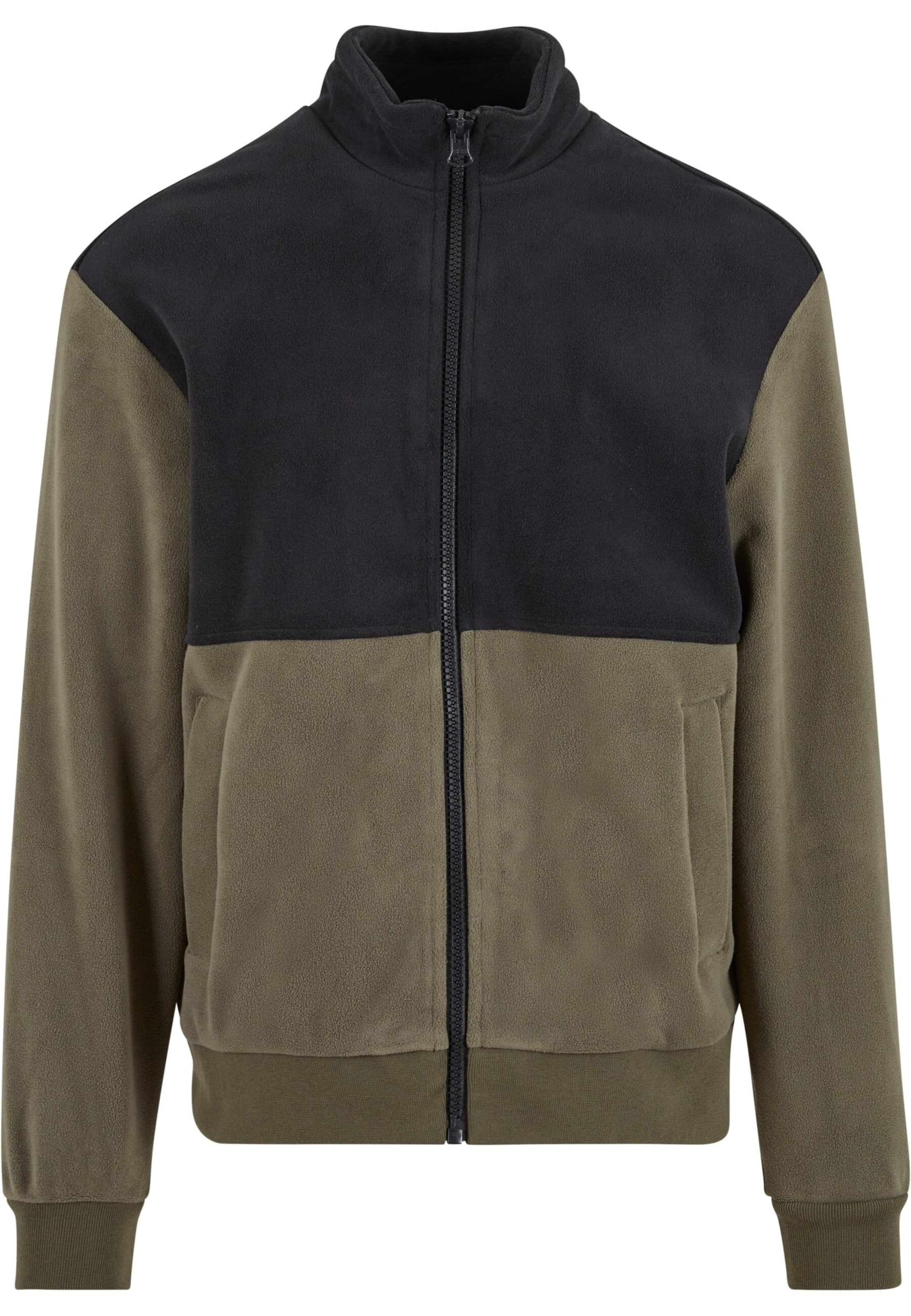 Urban Classics Fleece jacket in Green: front