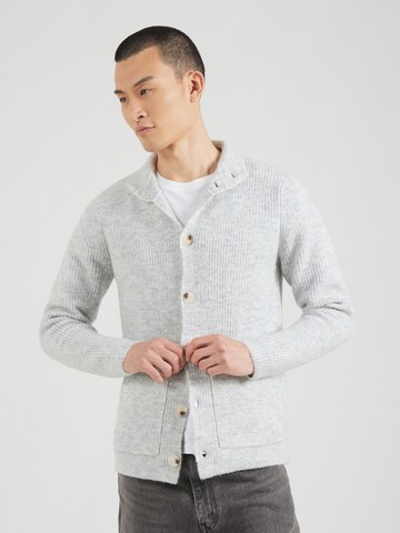 Key Largo Gebreid vest 'LUZERN' in Grijs: voorkant