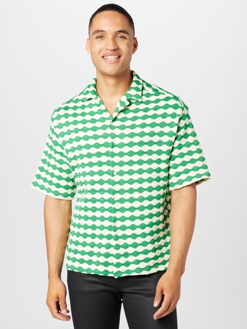 TOPMAN Comfort fit Overhemd in Groen: voorkant