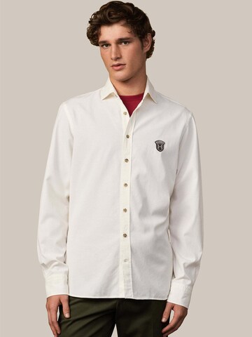 Coupe regular Chemise Hackett London en blanc : devant