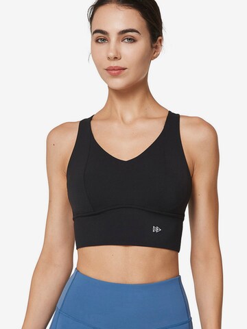 Yvette Sports Bustier Sport bh 'Bella' in Zwart: voorkant