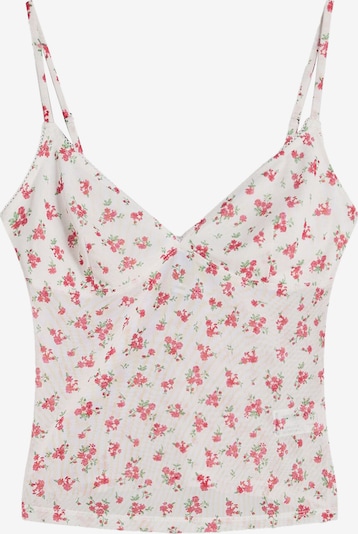 Bershka Toppi värissä kerma / säämiskänkeltainen / limetti / kirkaanpunainen, Tuotenäkymä