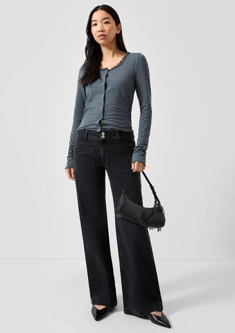QS Wide Leg Jeans 'Catie' in Grau: Vorderseite