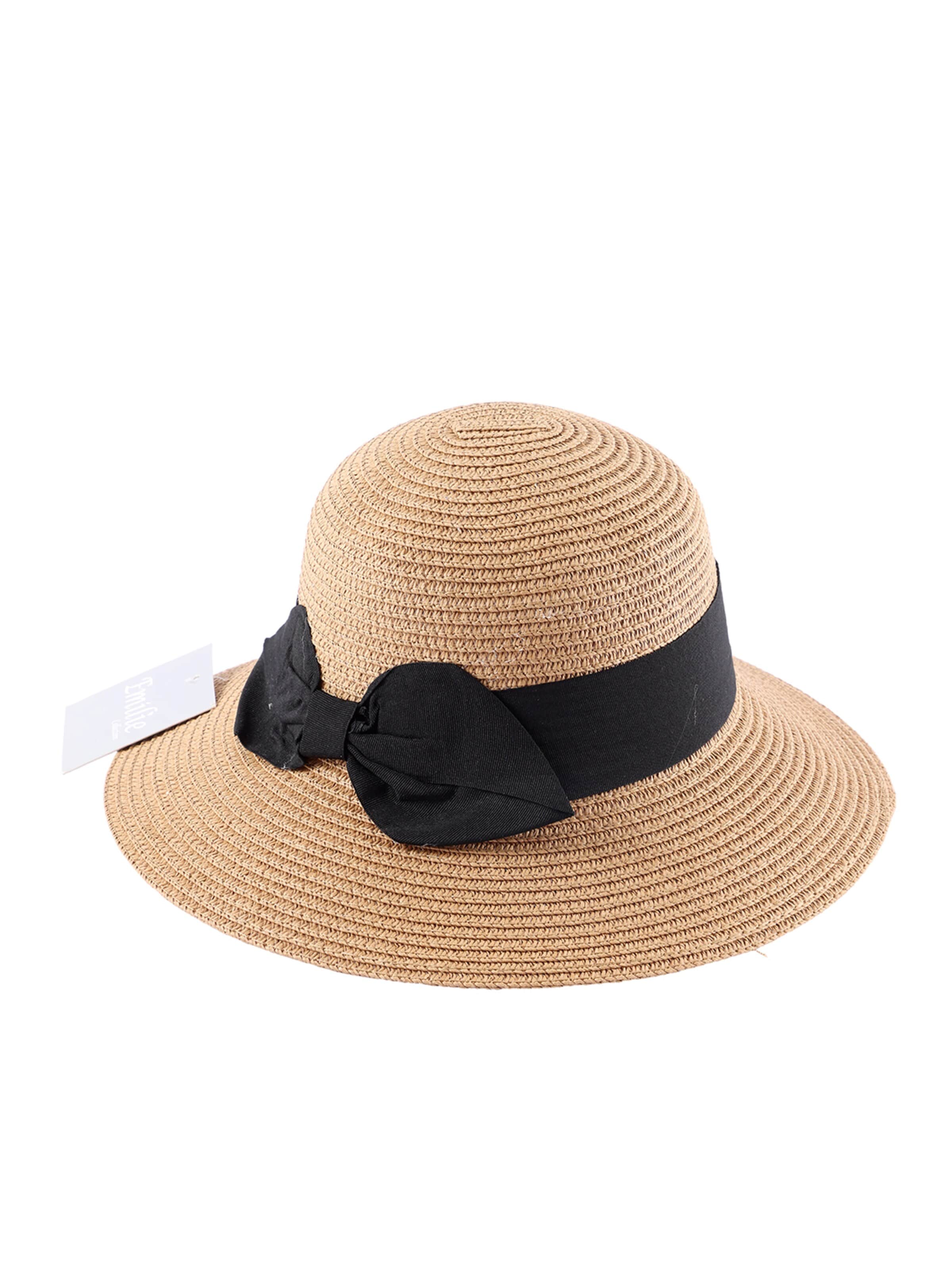 Cappello 'Hat with bow' di Emilie collection in beige: frontale