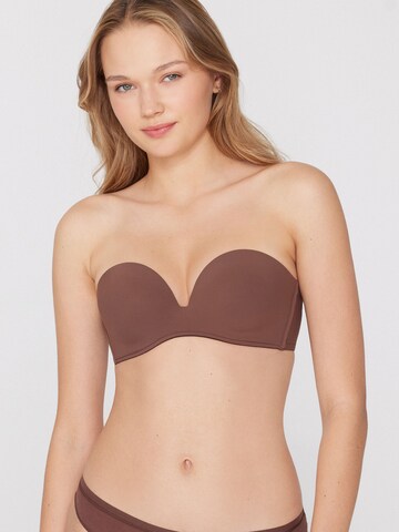 Tezenis Bandeau Bra in Brown: front
