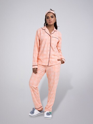 LEAFLETIC Pajama 'Leafletic Women’s Night Wear Long set' in Orange