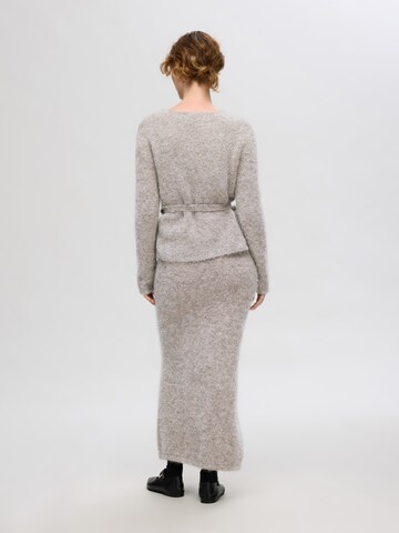 SELECTED FEMME Knit Cardigan 'SLFGABELLA' in Grey