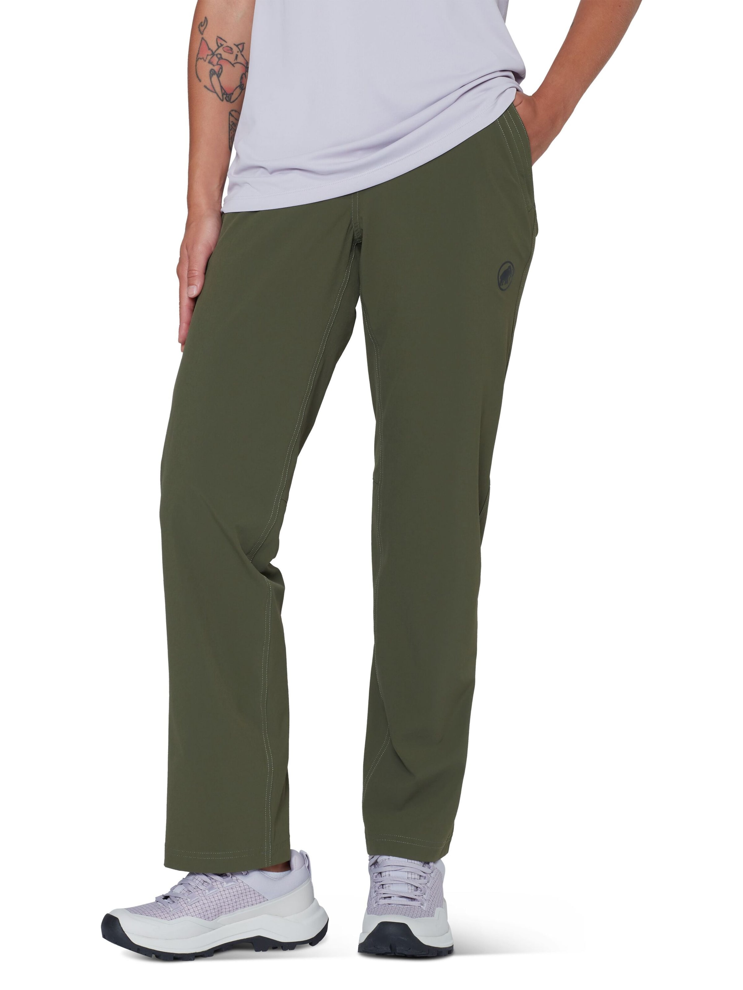 MAMMUT Regular Outdoor Pants in Green: front