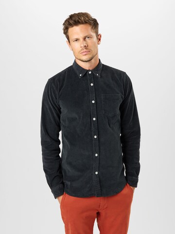 Coupe regular Chemise 'Sean' Redefined Rebel en noir : devant