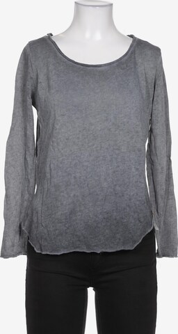Green Cotton Top & Shirt in S in Grey: front