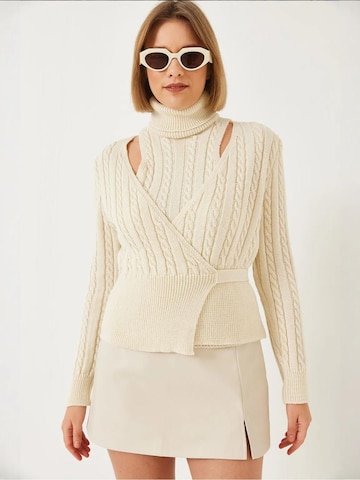 Bianco Lucci Gebreid vest in Beige