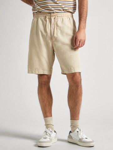 Pepe Jeans Loose fit Trousers in Beige: front