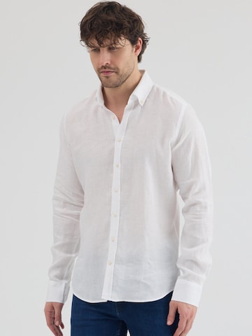 Slim fit Camicia 'Leonardo' di 7Camicie in bianco