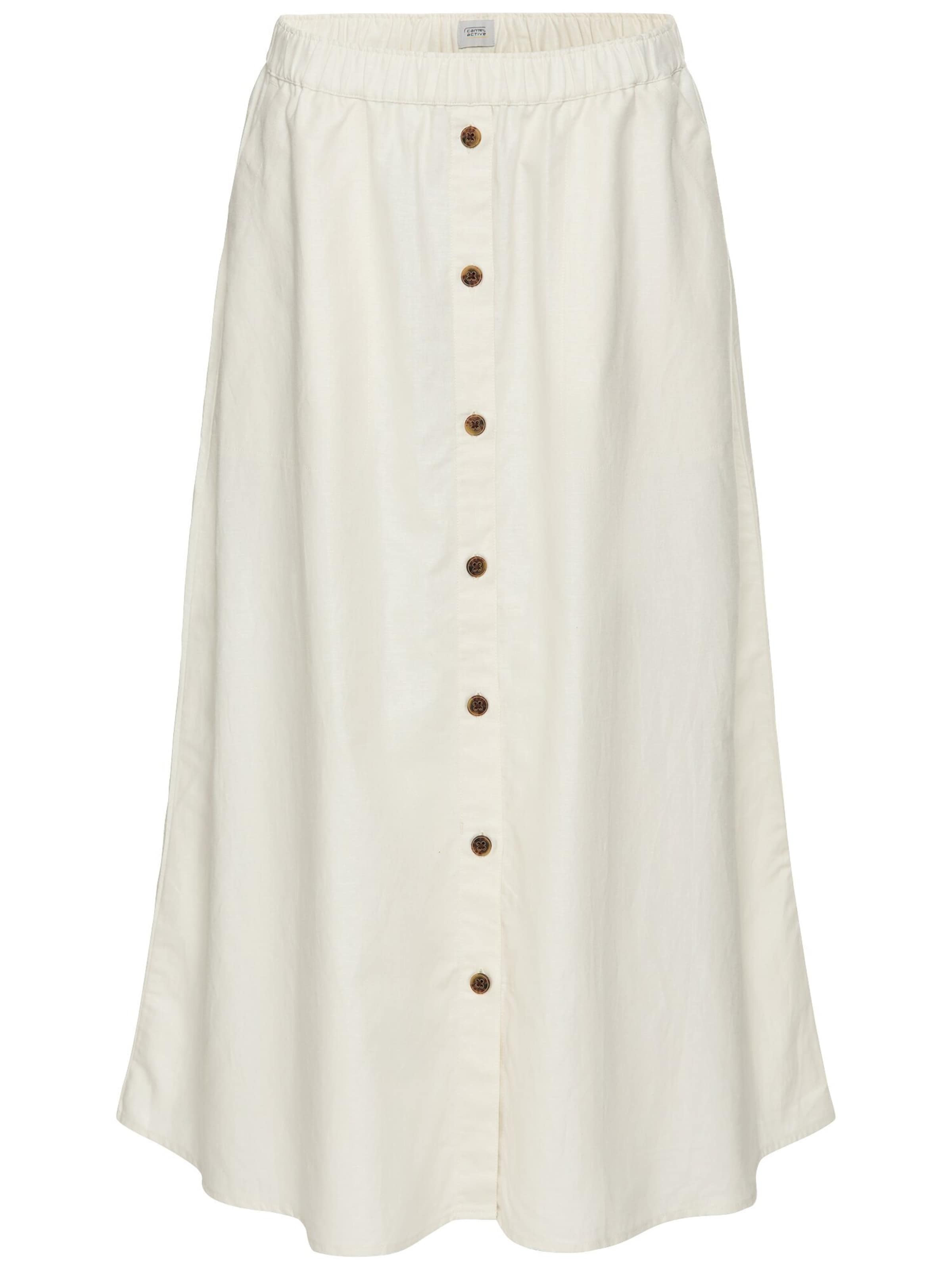 CAMEL ACTIVE A-Linienrock mit elastischem Bund in Weiß: Vorderseite