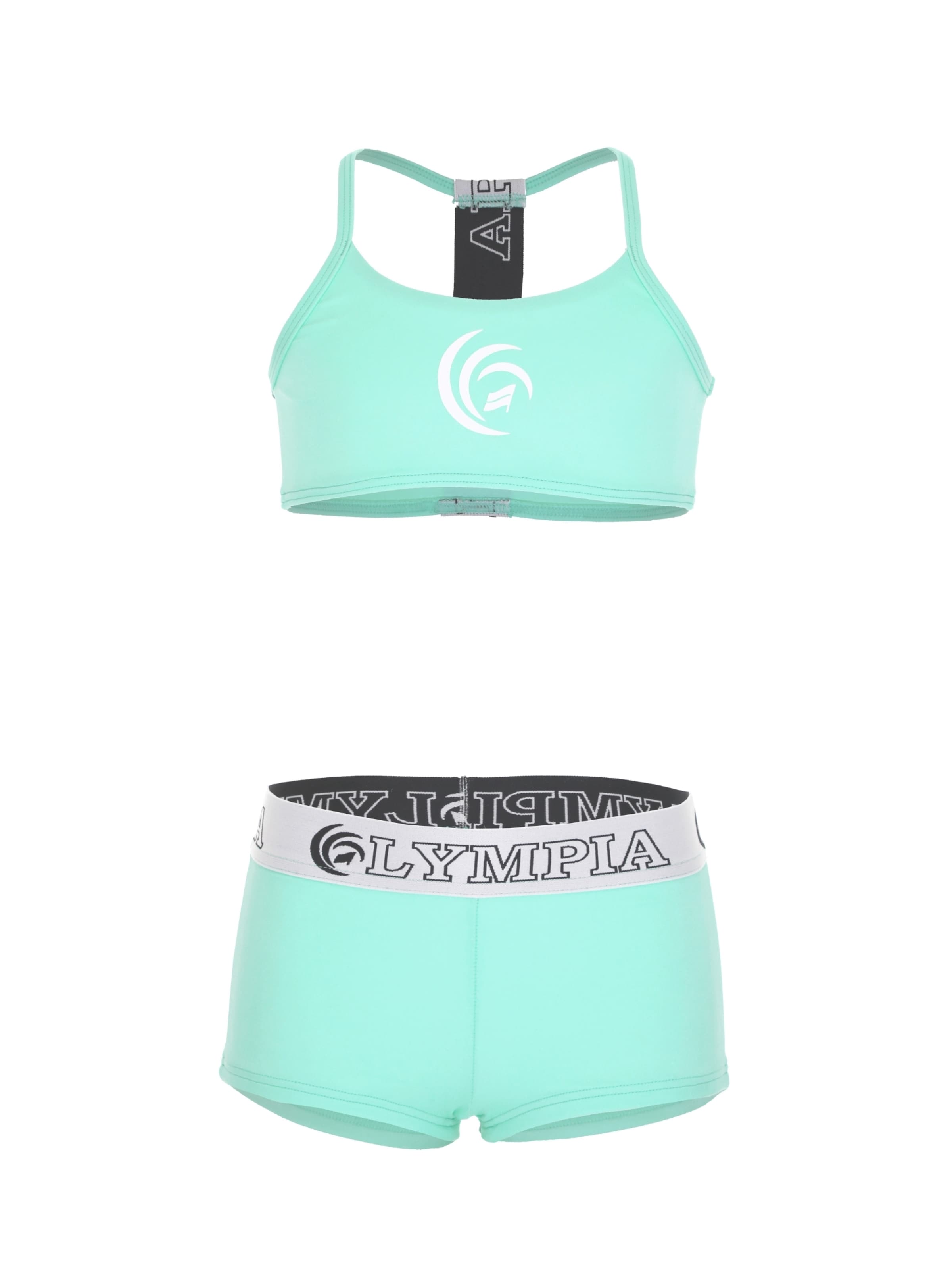 OLYMPIA Bustier Bikini in Groen: voorkant