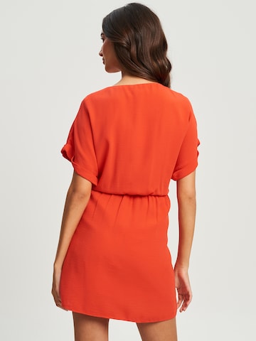 Tussah Dress 'RAVEN' in Orange: back