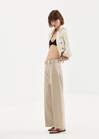 MANGO Wide leg Jeans 'JESSIE' i beige