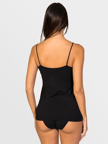 Maglietta intima 'Afrodita Lace straight neck spaghetti top' di zd ZERO DEFECTS in nero
