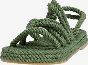 Pull&Bear Sandals in Green: front