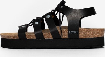 Bayton Sandalen met riem 'Jaen' in Zwart: voorkant