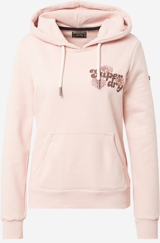 Sweat-shirt Superdry en rose : devant