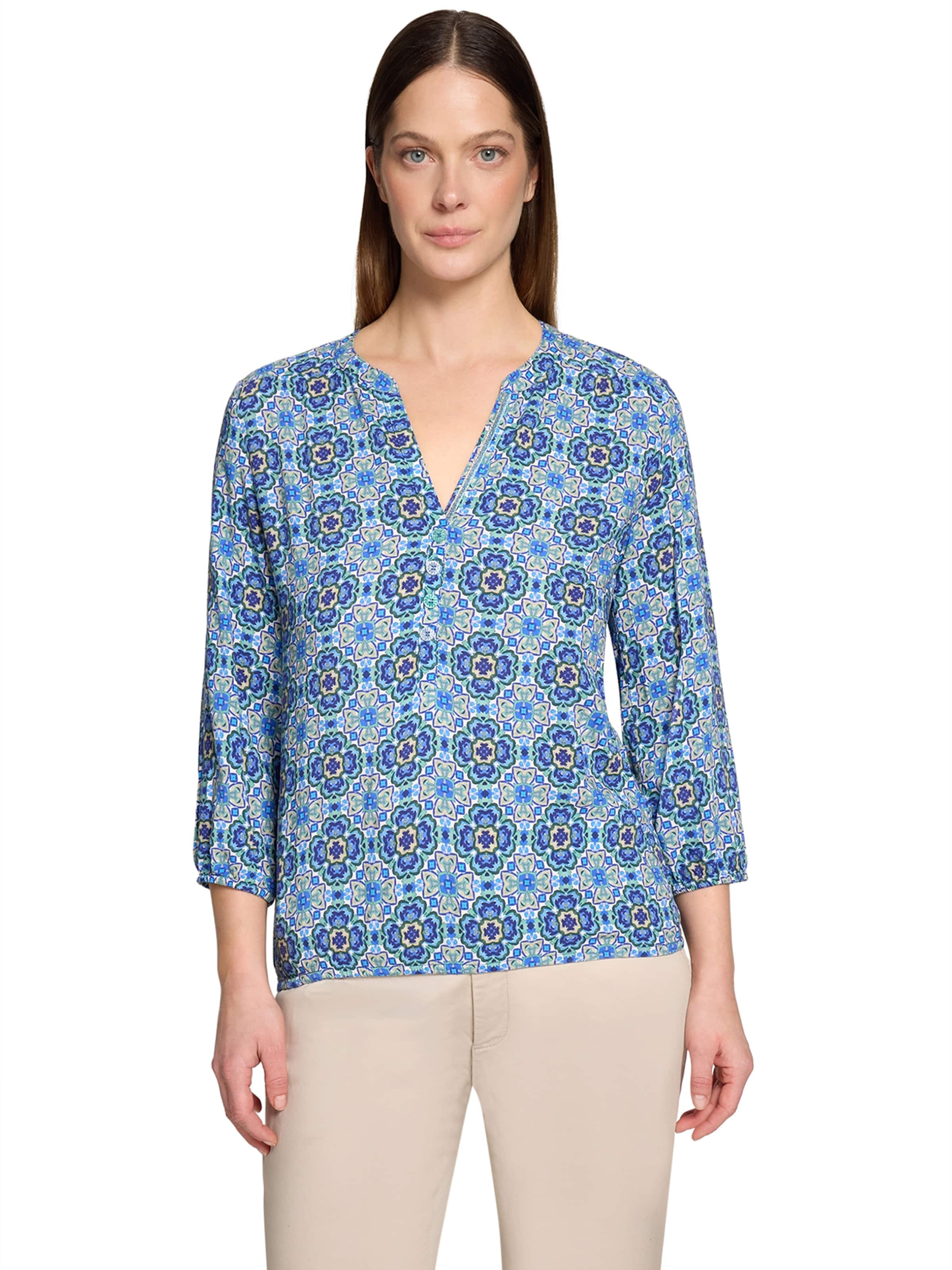 Cartoon Bluse in Blau: Vorderseite