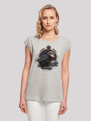 F4NT4STIC T-Shirt 'Phantastische Tierwesen Baby Nifflers' in Grau: predná strana