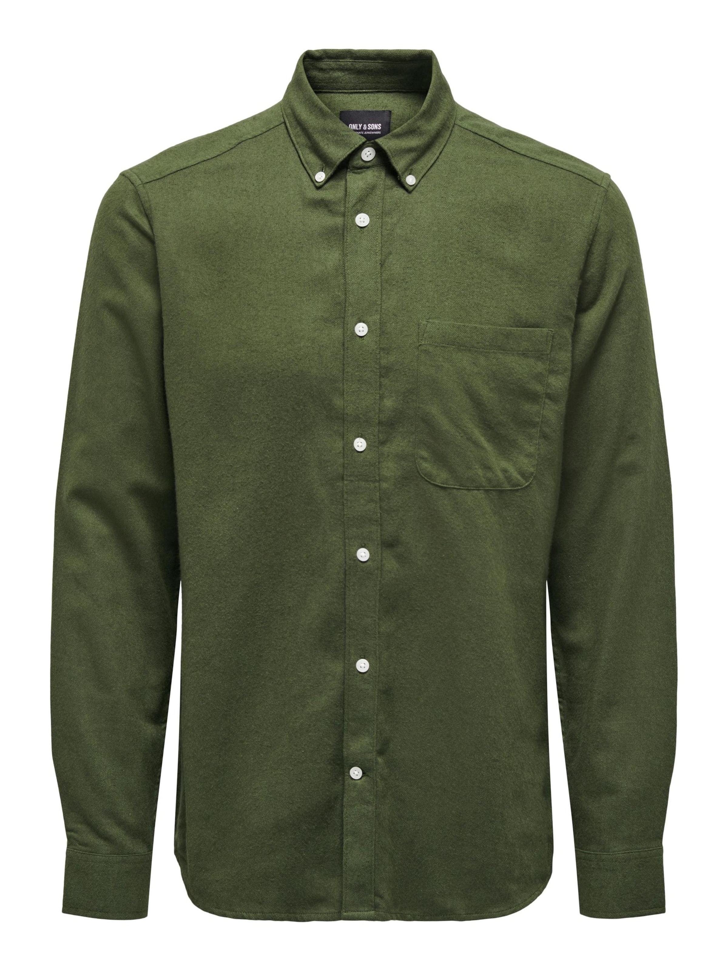 Only & Sons Úzky strih Košeľa 'ONSGudmund' - Zelená: predná strana