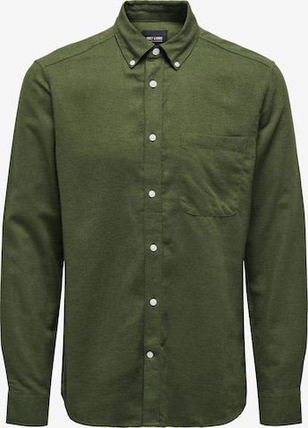 Camicia 'Onsgudmund' di Only & Sons in verde: frontale